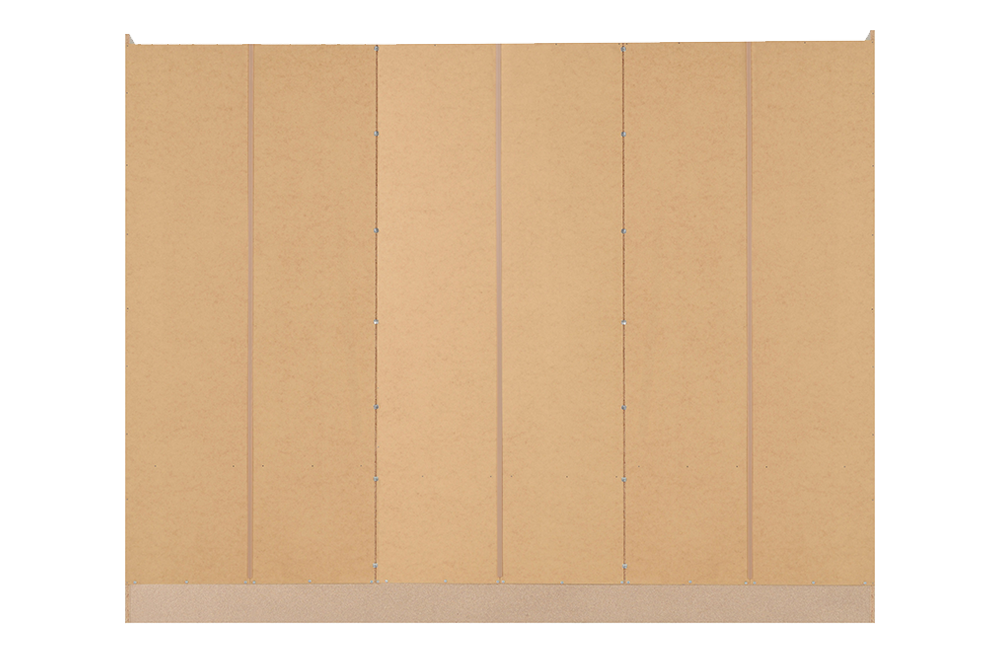 Nevada 6 Door 2 Drawer Mirrored Wardrobe Grey Gloss/Light Oak Effect Veneer