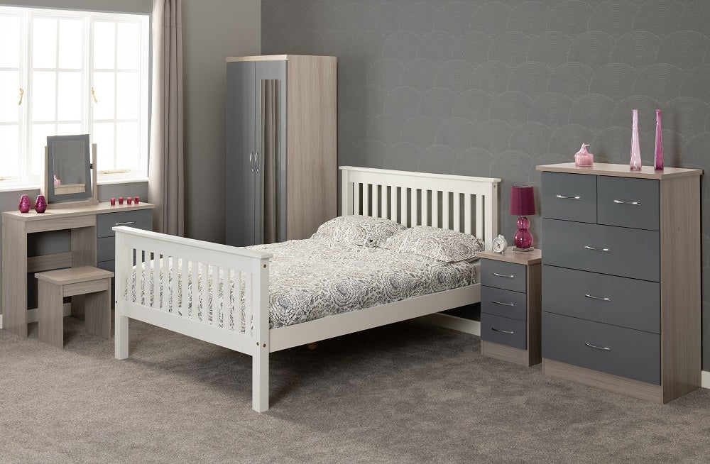 Monaco 5FT Bed High Foot End White