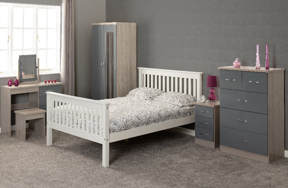 Monaco 4FT Bed High Foot End White