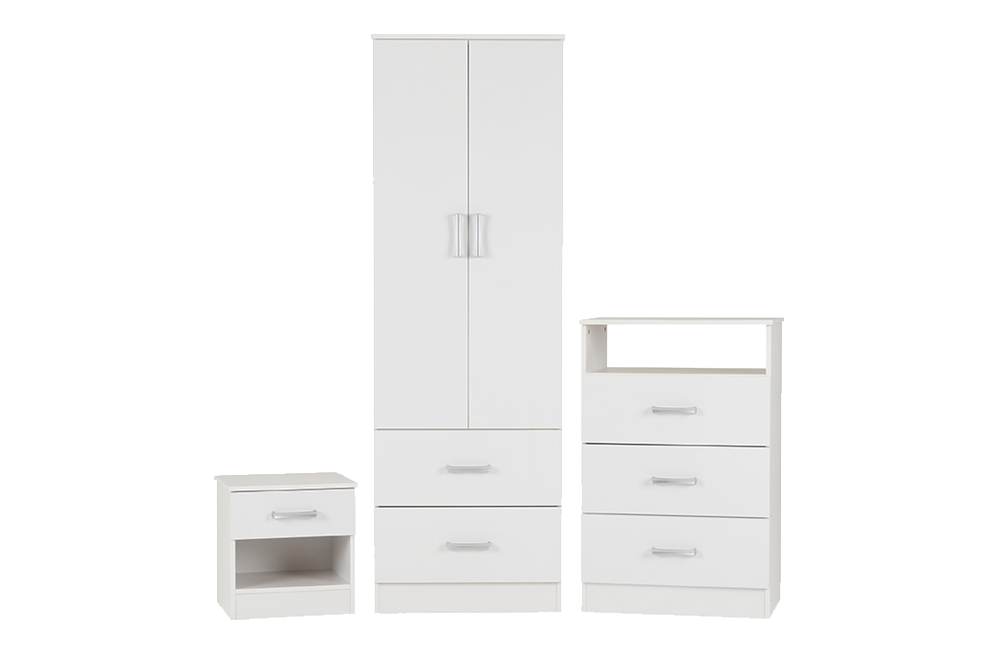 Polar Bedroom Set - White - furnishopuk