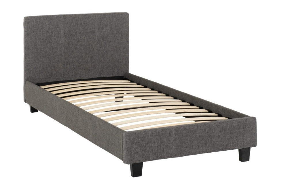 Prado 3FT Bed Grey Faux Leather - furnishopuk