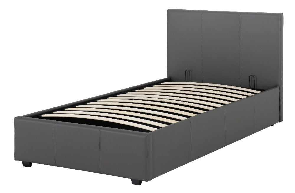 Prado Plus 3FT Storage Bed Grey Faux Leather
