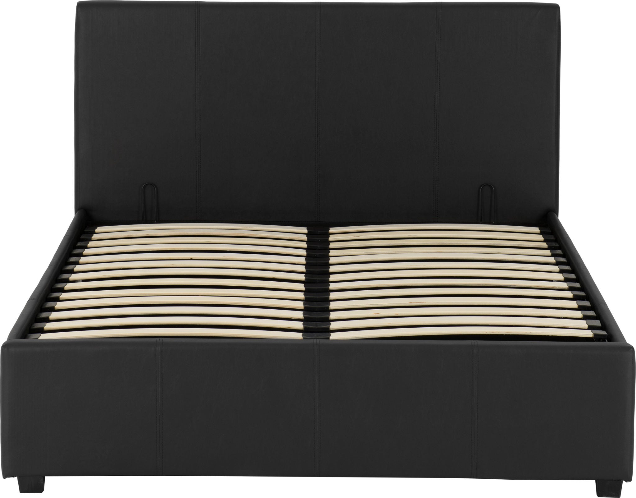 Prado Plus 4FT 6 Storage Bed Black Faux Leather