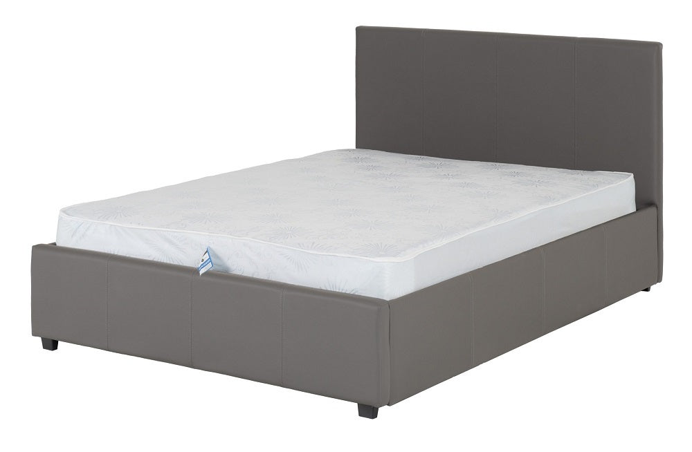 Prado Plus 4FT 6 Storage Bed Grey Faux Leather