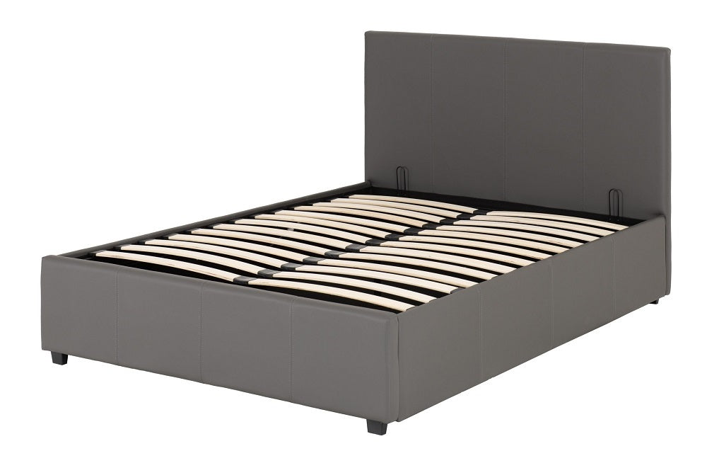 Prado Plus 4FT 6 Storage Bed Grey Faux Leather