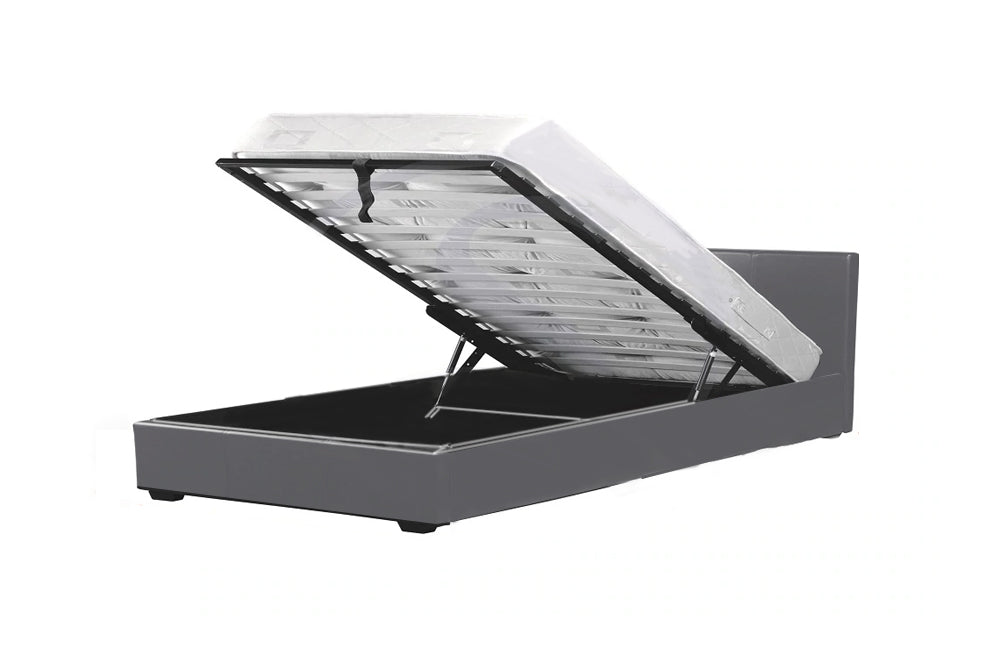 Prado Plus 3FT Storage Bed Grey Faux Leather