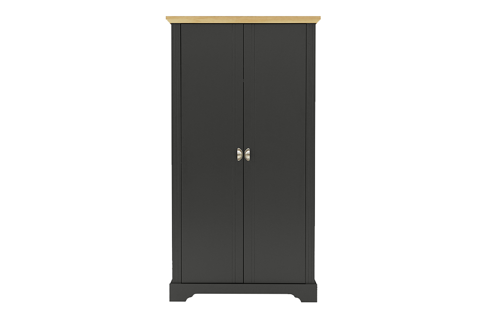 Toledo 2 Door Wardrobe Grey/Oak Effect