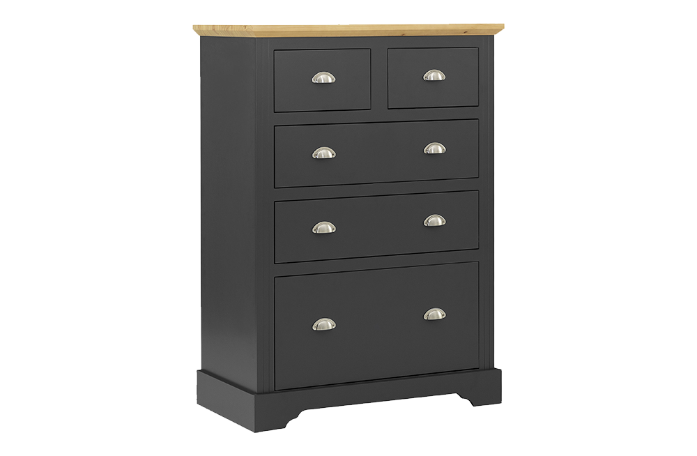 Toledo 3+2 Drawer Chest Grey/Oak Effect