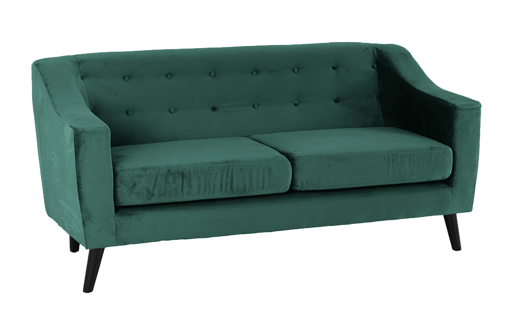 Ashley 3 Seater Sofa Green Velvet Fabric