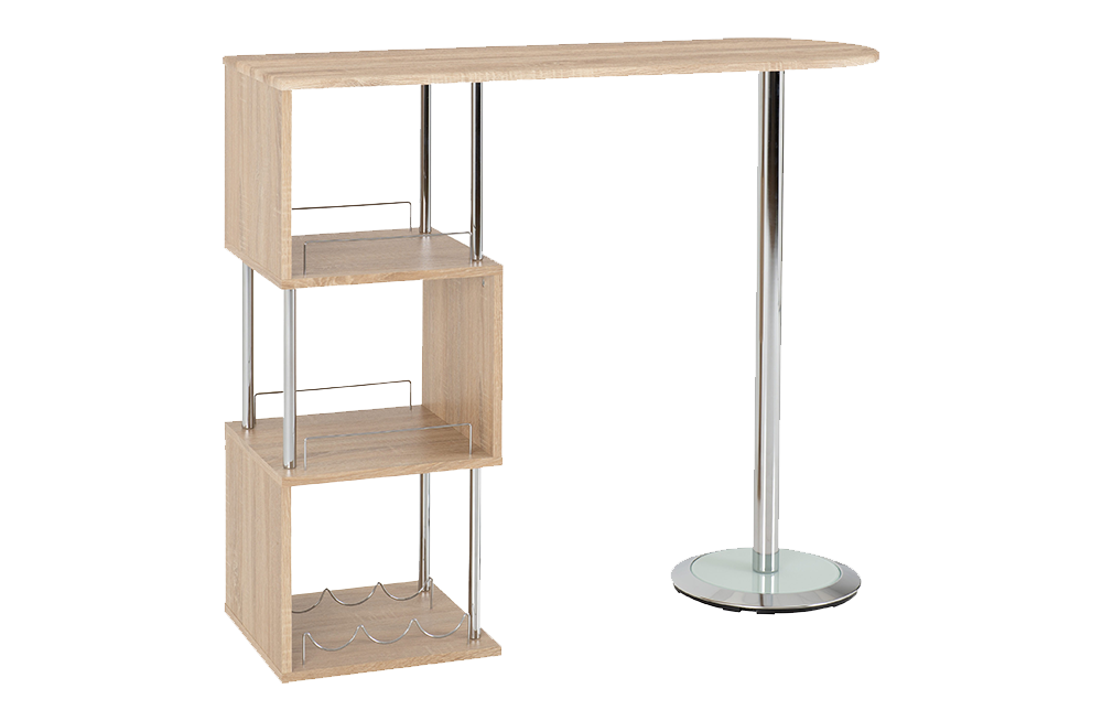 Charisma Home Bar Table Light Sonoma Oak Effect Veneer/Chrome