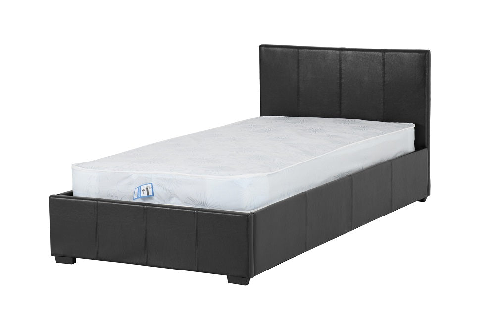 Waverley 3FT Storage Bed Black Faux Leather