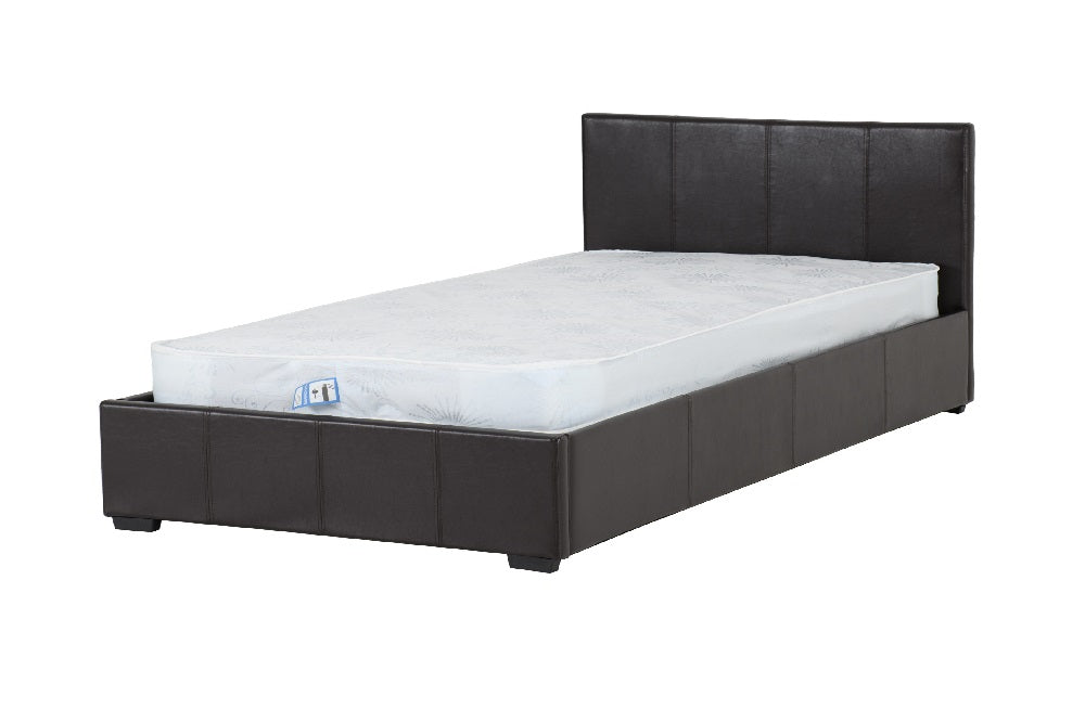 Waverley 3FT Storage Bed Brown Faux Leather