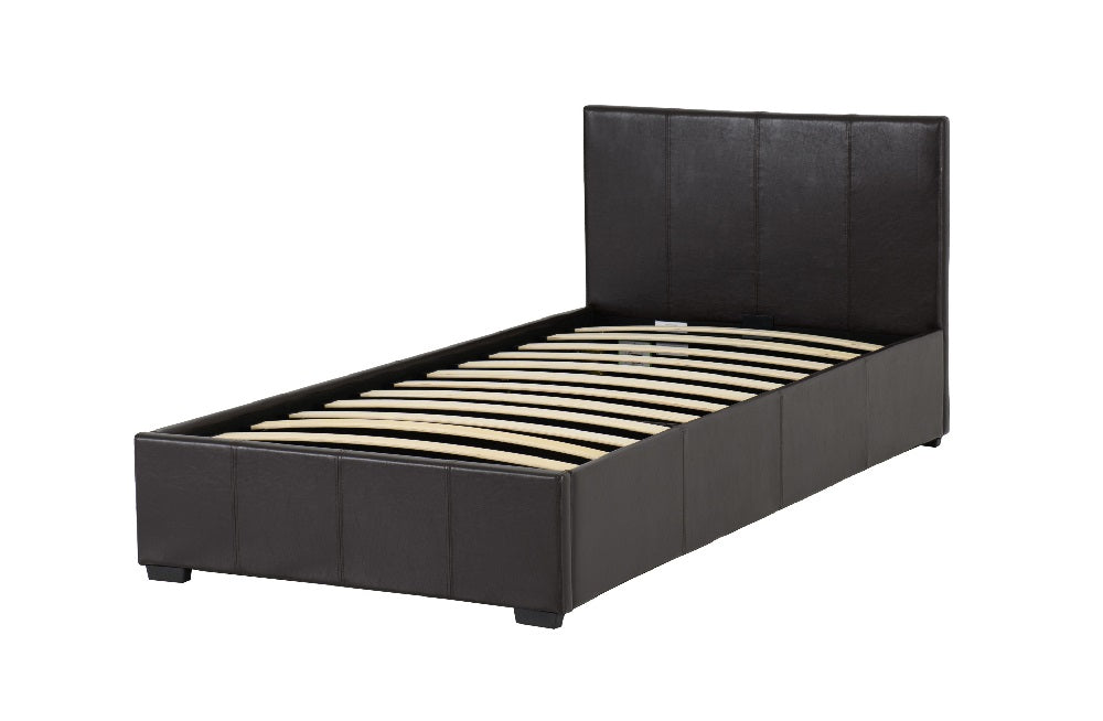 Waverley 3FT Storage Bed Brown Faux Leather