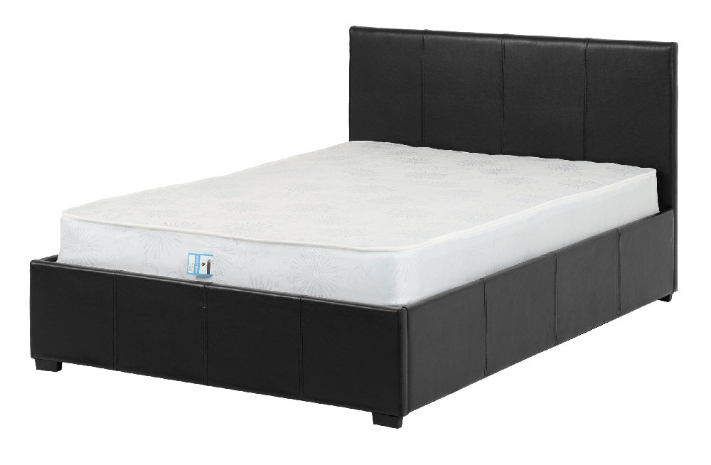 Waverley 4FT 6'' Storage Bed Black Faux Leather