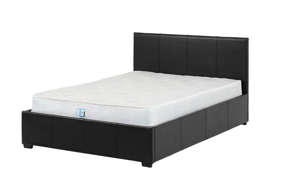 Waverley 4FT Storage Bed Black Faux Leather