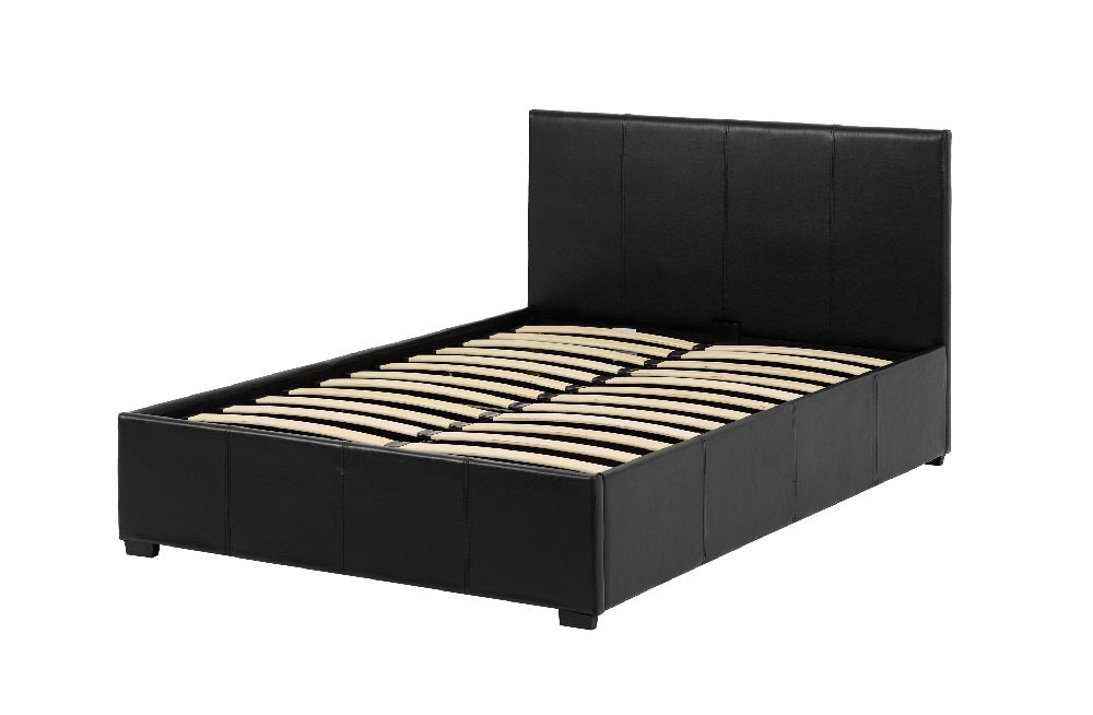 Waverley 5FT Storage Bed Black Faux Leather
