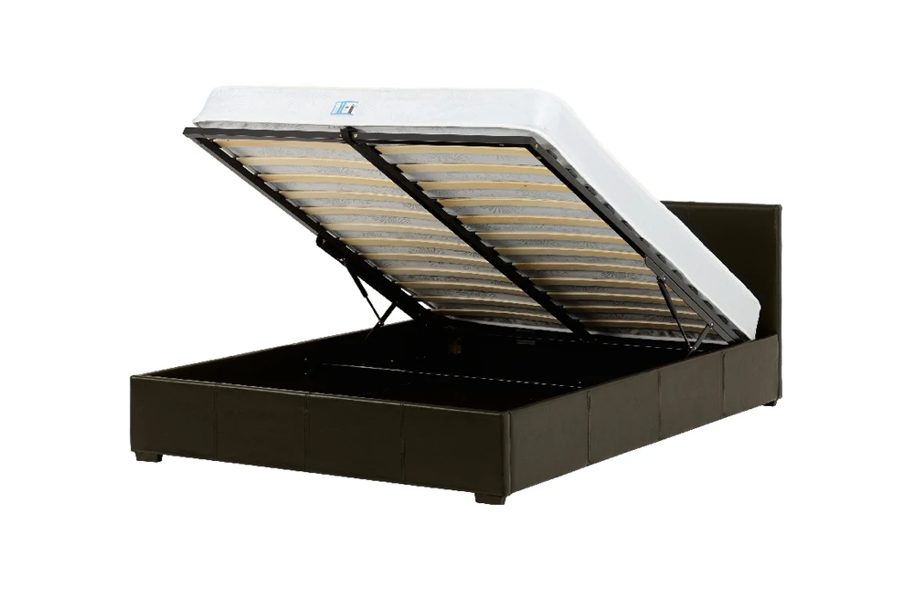 Waverley 4FT 6'' Storage Bed Black Faux Leather