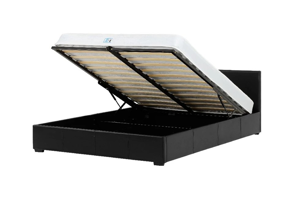 Waverley 4FT Storage Bed Black Faux Leather