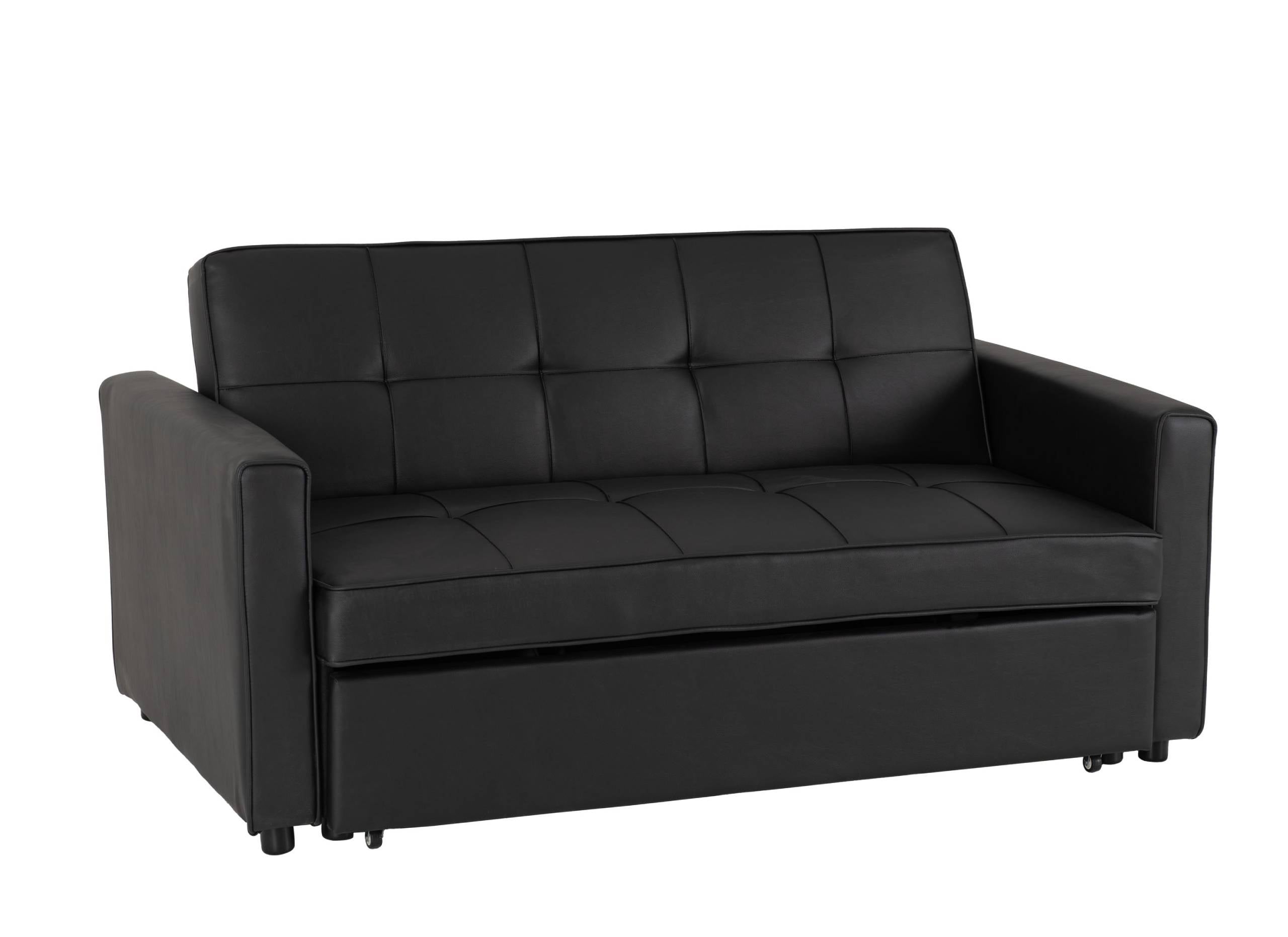 Astoria Sofa Bed Black Faux Leather