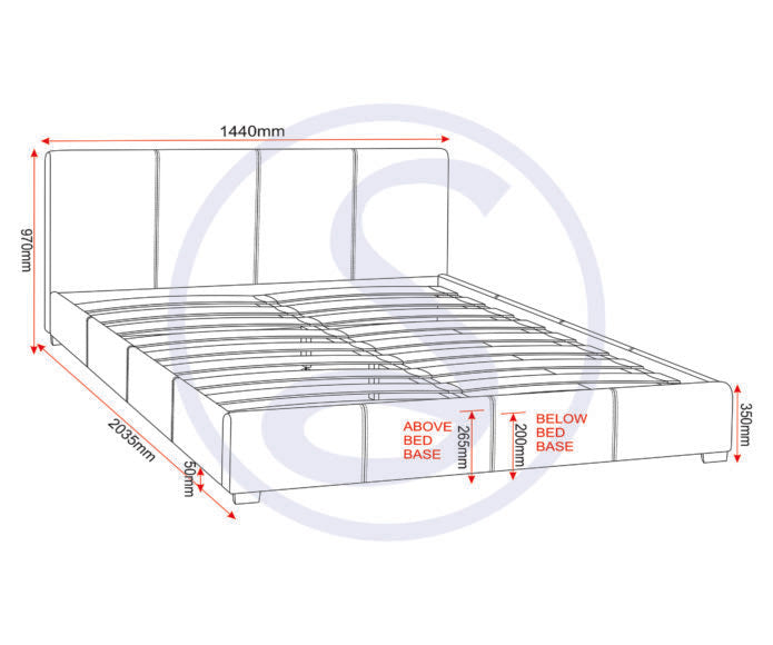 Prado Plus 4FT 6 Storage Bed Grey Faux Leather