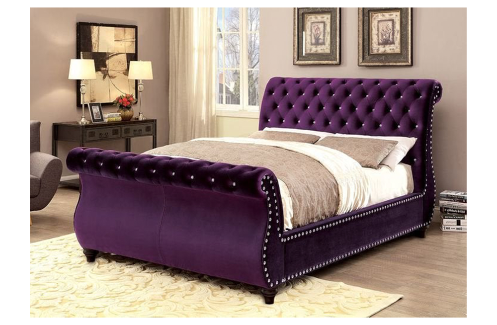 Modern Swan Chesterfield Bed button side panel Available In All Colours Sizes Vary From Double King Or Super King FREE UK DELIVERY - furnishopuk