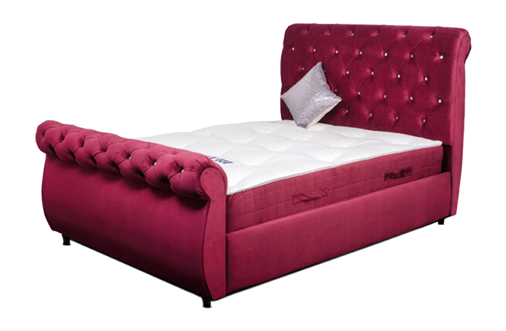 Swan Sleigh Bed Set + Free Hybrid 3000 Series Mattress Limited Edition