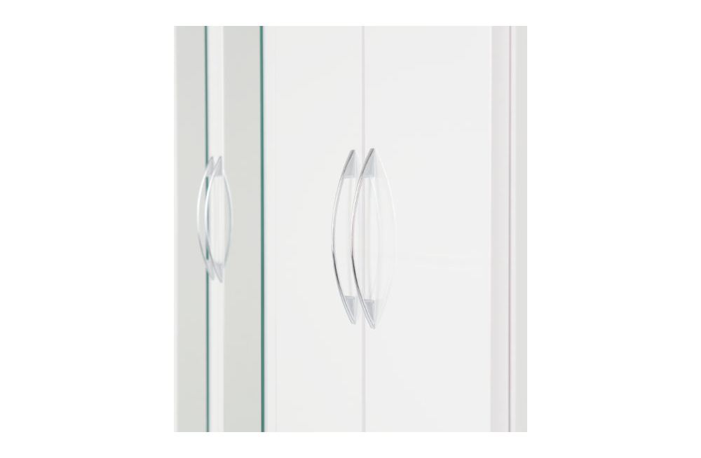 Nevada 4 Door 2 Drawer Mirrored Wardrobe - White Gloss - furnishopuk