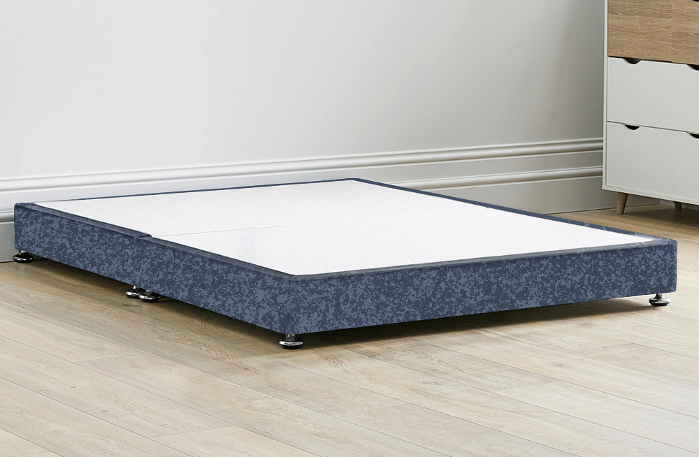 Gun Grey Crushed Velvet Low Divan Bed 5