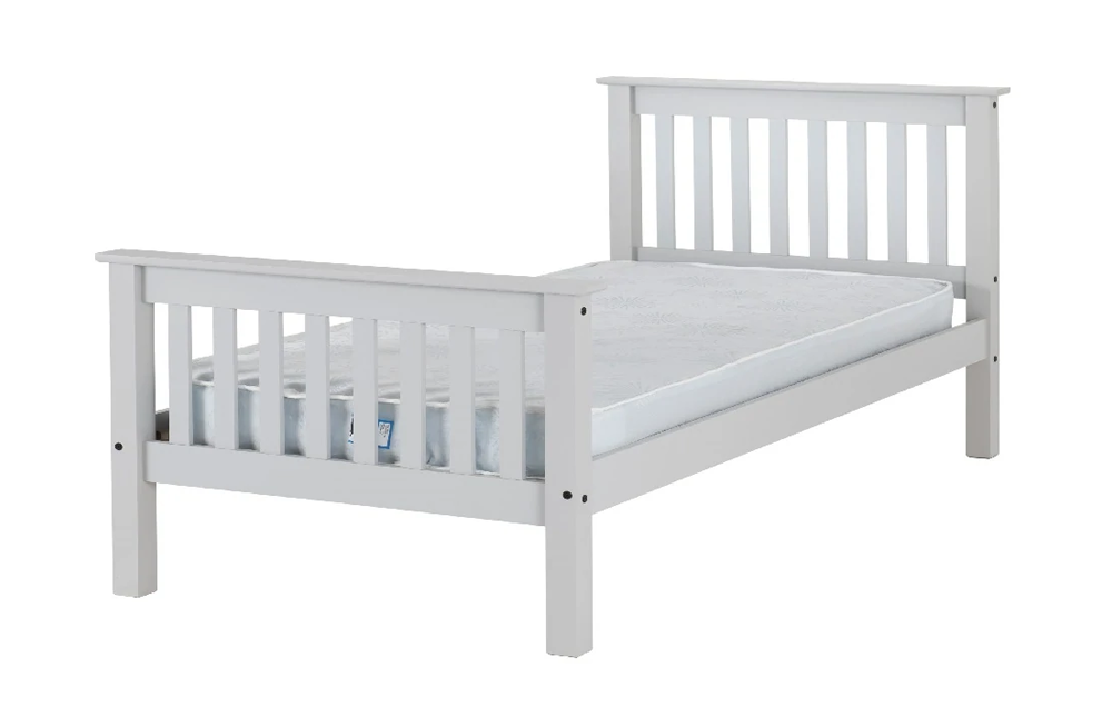 Monaco 3FT Bed High Foot End Grey