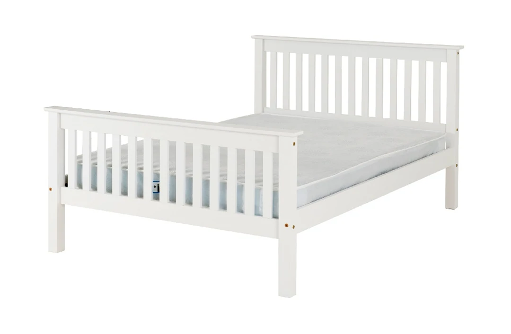 Monaco 4FT Bed High Foot End White