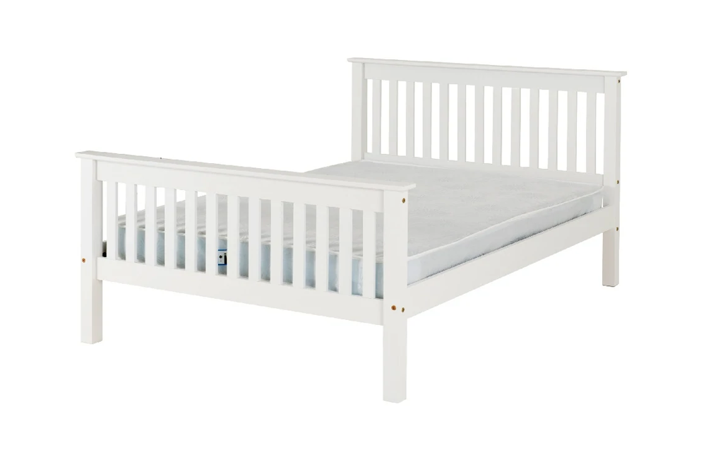 Monaco 5FT Bed High Foot End White