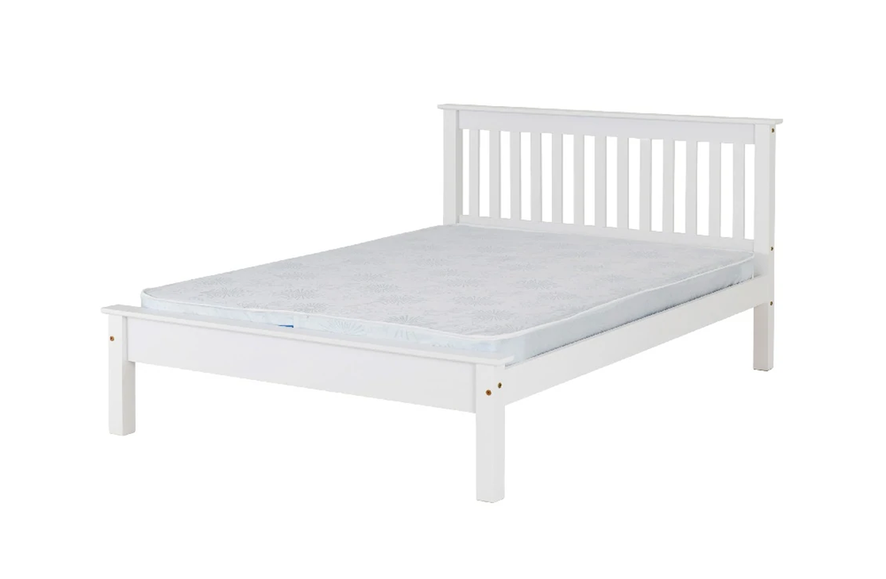 Monaco 5FT Bed Low Foot End White