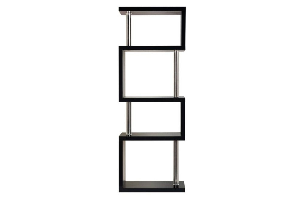 Charisma 5 Shelf Unit - Black Gloss/Chrome - furnishopuk