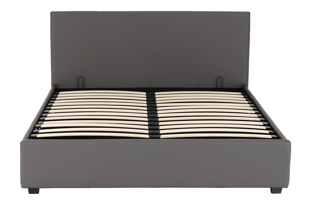 Prado Plus 4FT 6 Storage Bed Grey Faux Leather
