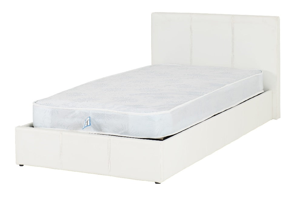 Waverley 3FT Storage Bed White Faux Leather