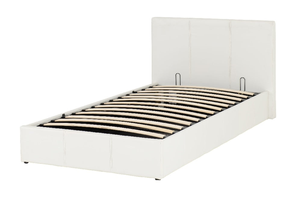 Waverley 3FT Storage Bed White Faux Leather