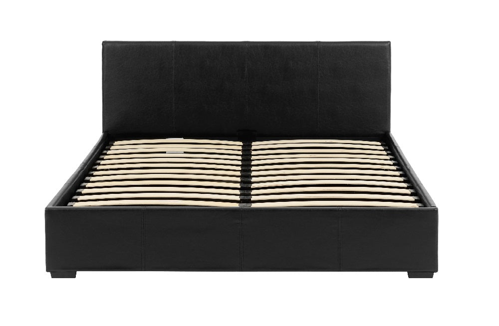 Waverley 4FT 6'' Storage Bed Black Faux Leather